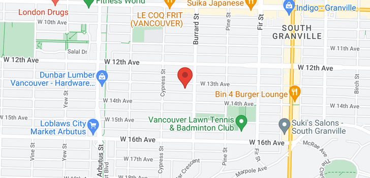 map of 1826 W 13TH AVENUE